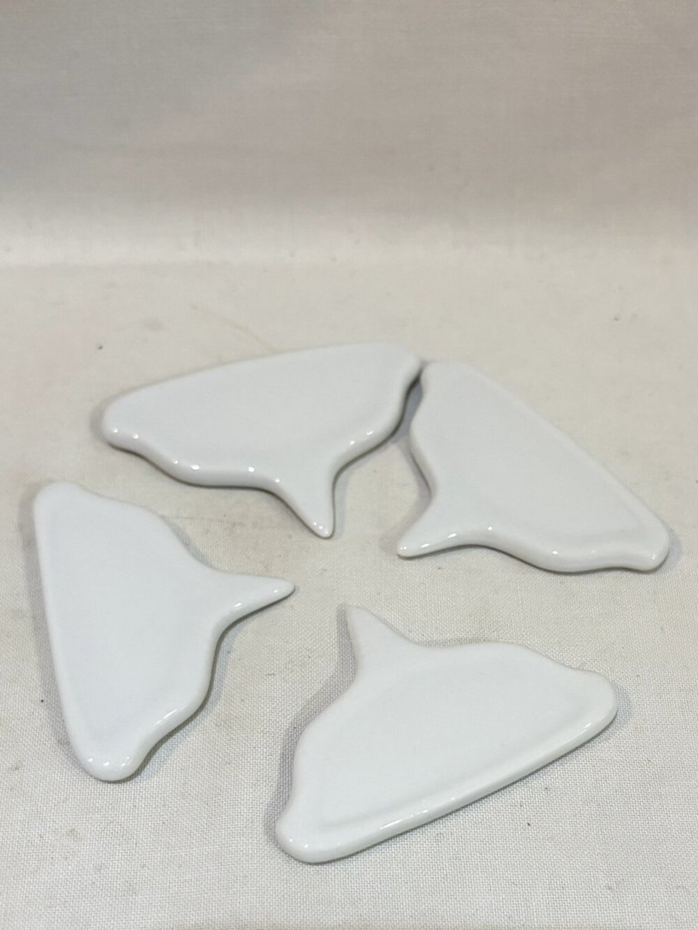 Set of 4 White Porcelain Cheese Markers New in Box by REVOL France